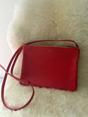 Celine Red Leather Crossbody Pochette
